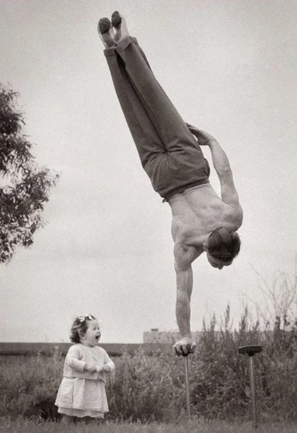 acrobatic father australia little daughter 1940